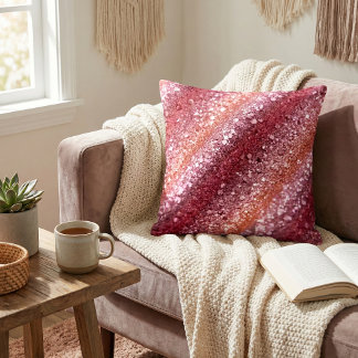 Shimmering Rose Glitter Gradient Cushion