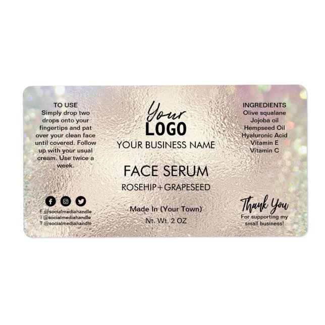 Shimmering Rose Gold Face Serum (Front)