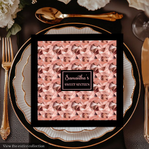 Shimmering Rose Gold Personalised Napkins Luxury