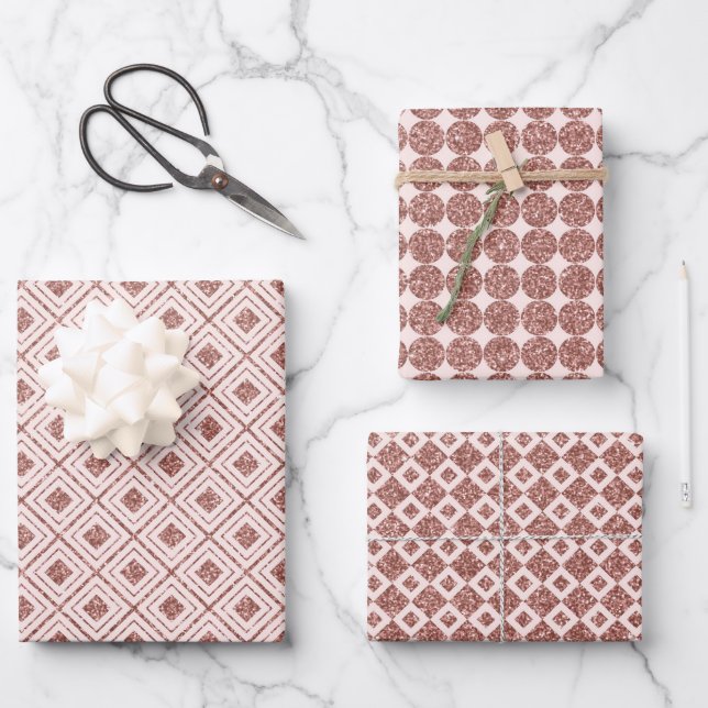 Shimmering Rose Gold Wrapping Paper Sheet (Front)