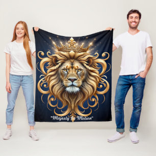 "Shimmering Royal Roar" Fleece Blanket