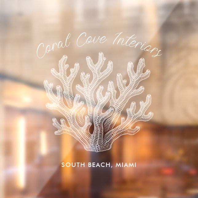 Shimmering Sea Coral Silhouette Window Cling (Sheet 2)