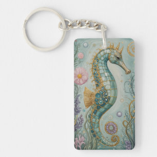 Shimmering Seahorse Sanctuary Key Ring