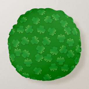 Shimmering Shamrocks Round Cushion