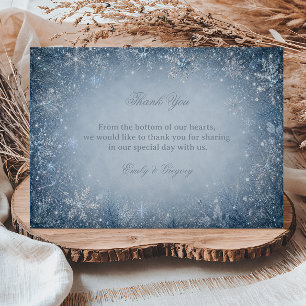 Shimmering Snowflakes Beneath Winter Thank You Card