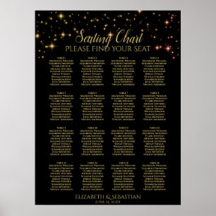 Shimmering Sparkles 16 Table Wedding Seating Chart