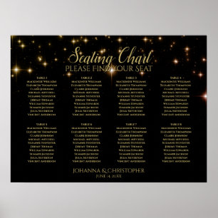 Shimmering Sparkles 8 Table Wedding Seating Chart