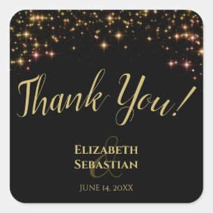 Shimmering Stars Wedding Thank You Sticker