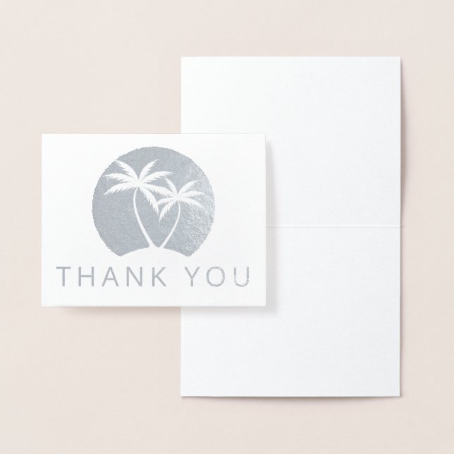 Shimmering Sun with Swaying Palms Thank You Foil Card (Display)