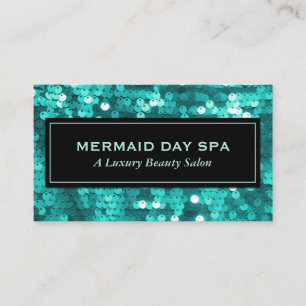 Shimmering Teal Sequins Professional Business Card