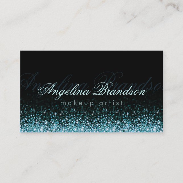 Shimmering Turquoise Blue Fashion Design Card (Front)