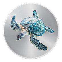 Shimmering Turquoise Sea Turtle | Coastal