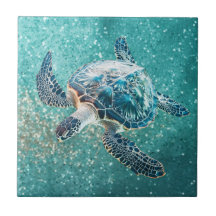 Shimmering Turquoise Sea Turtle | Coastal