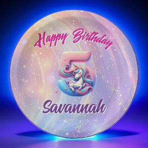 Shimmering Unicorn 5th Happy Birthday Plates