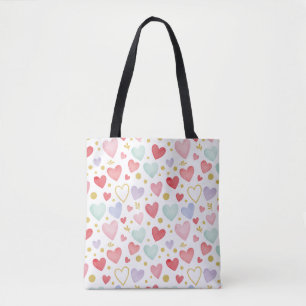 Shimmering Watercolor Sweethearts Tote Bag