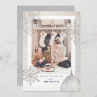 Shimmering Winter Christmas Holiday Photo Card