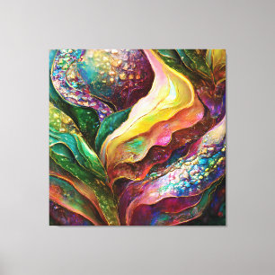 Shimmerring Gold and Abstract Textures Canvas Print