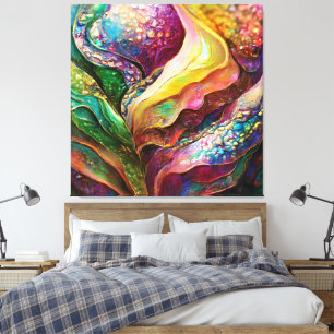 Shimmerring Golden Accent and Abstract Textures Canvas Print