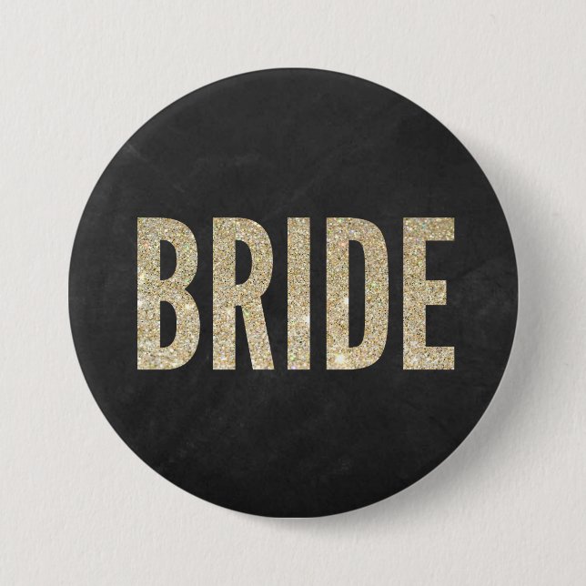 Shimmery Chic Bride Button (Front)