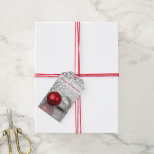 Shimmery Christmas Ornaments - Gift Tag