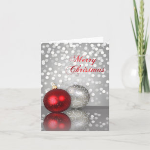Shimmery Christmas Ornaments - Greeting Card