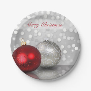 Shimmery Christmas Ornaments - Paper Plate