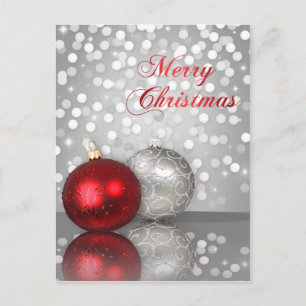 Shimmery Christmas Ornaments - Postcard