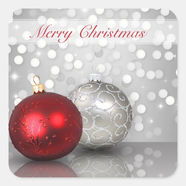 Shimmery Christmas Ornaments - Sticker (Front)