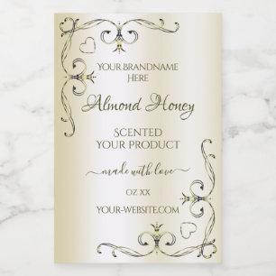 Shimmery Cream Product Labels Ornate Decor Corners