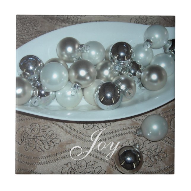 Shimmery Glass Balls in a Dish Tile (Front)