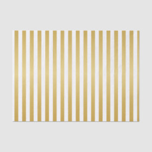Shimmery Gold and White Stripes Tissue Paper
