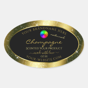 Shimmery Gold Glitter Frame Product Label and Logo