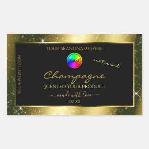 Shimmery Gold Glitter Frame Product Label and Logo