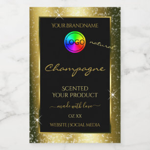 Shimmery Gold Glitter Frame Product Label and Logo