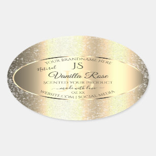Shimmery Gold Soft Glitter Initials Product Labels