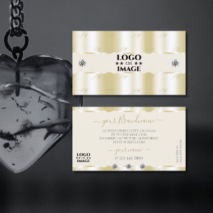 Shimmery Gold Sparkle Diamonds with Logo Luxurious Business Card