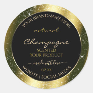 Shimmery Gold Sparkle Glitter Frame Product Label