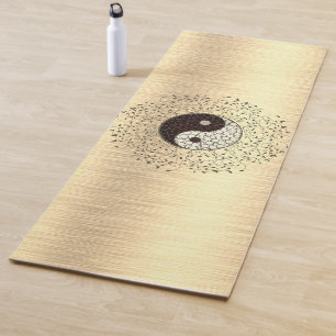 Shimmery Gold Yin Yang Yoga Mat