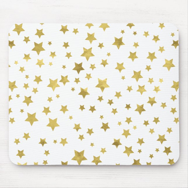 Shimmery Goldstars Golden Star Pattern Mouse Mat (Front)