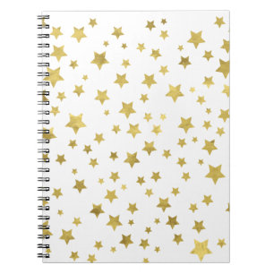Shimmery Goldstars Golden Star Pattern Notebook