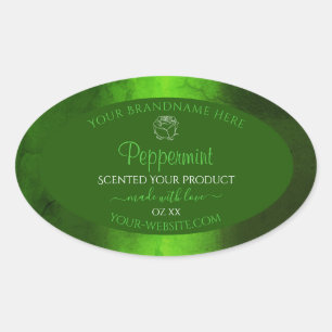 Shimmery Green Marble Floral Modern Product Labels