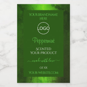 Shimmery Green Marble Modern Product Labels Logo