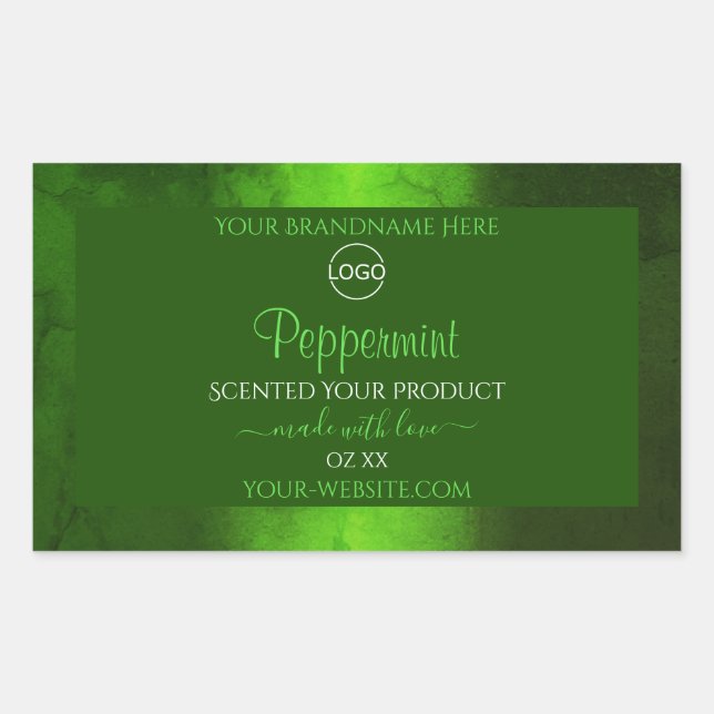 Shimmery Green Marble Modern Product Labels Logo (Front)