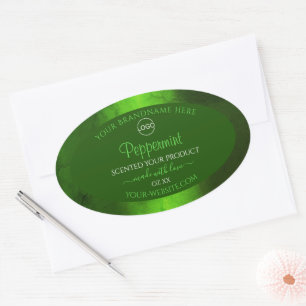 Shimmery Green Marble Modern Product Labels Logo