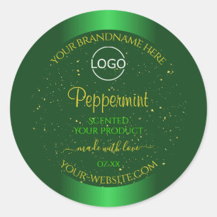 Shimmery Green Product Label Soft Glitter Add Logo