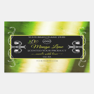 Shimmery Green Product Labels Logo Jewels Black
