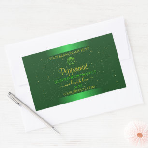 Shimmery Green Product Labels Soft Glitter Flower