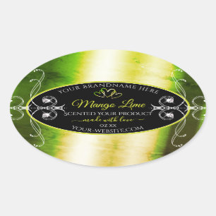Shimmery Green Yellow Product Labels Jewels Black