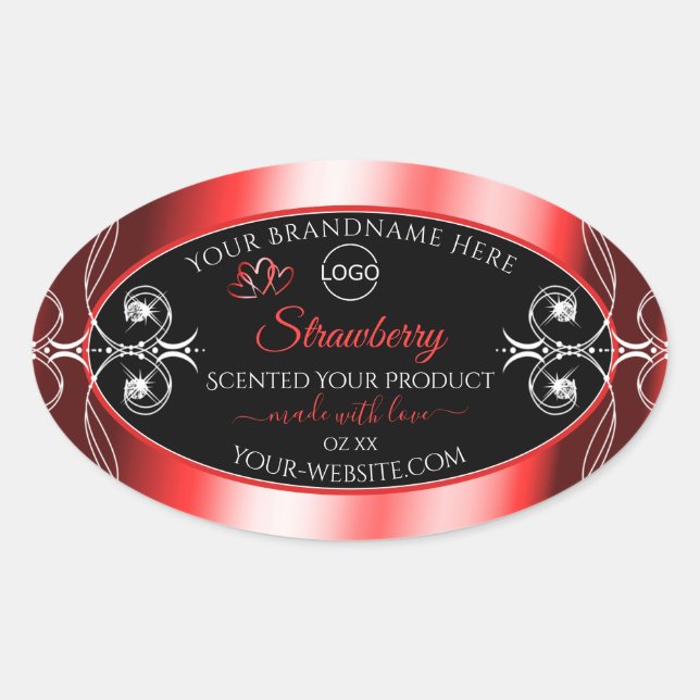 Shimmery Jewels Ruby Red Black Product Labels Logo (Front)
