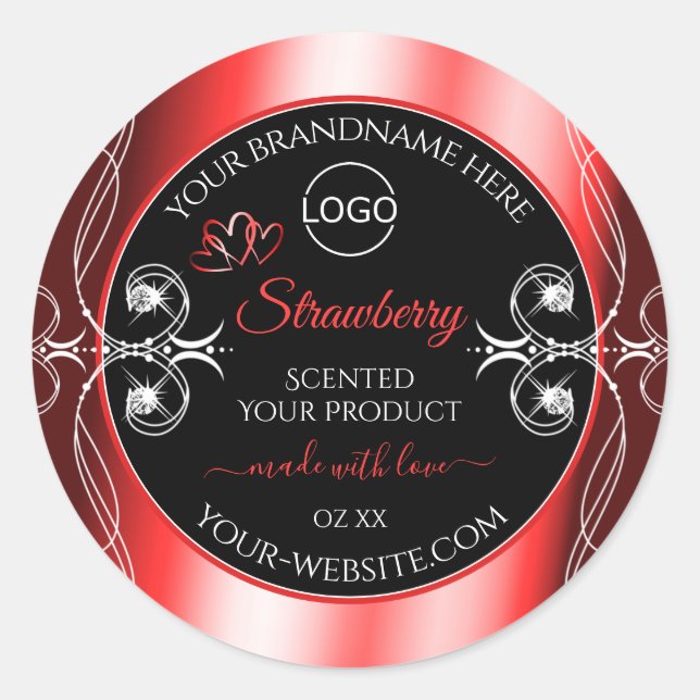 Shimmery Jewels Ruby Red Black Product Labels Logo (Front)